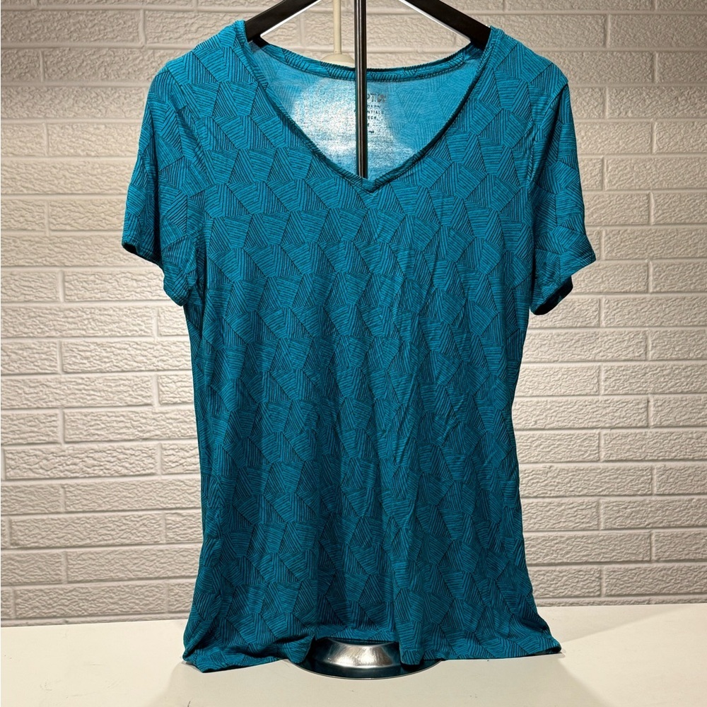 Apt. 9 Teal Fitted Short Sleeve T-Shirt
